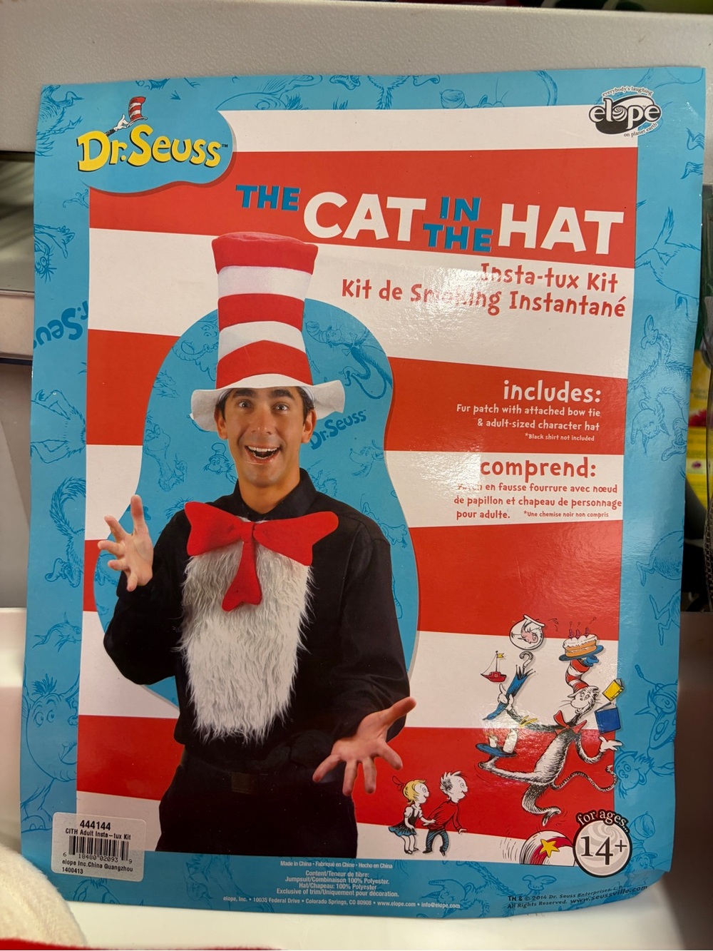 Dr. Seuss Cat in the Hat Costume - Red & White Hat with Black Outfit